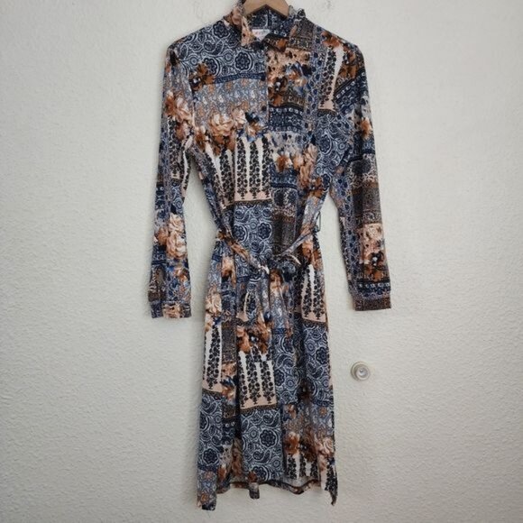 LuLaRoe Dresses & Skirts - Lularoe Patchwork Ellie Class Shirt Dress Women's Size Small NWOT